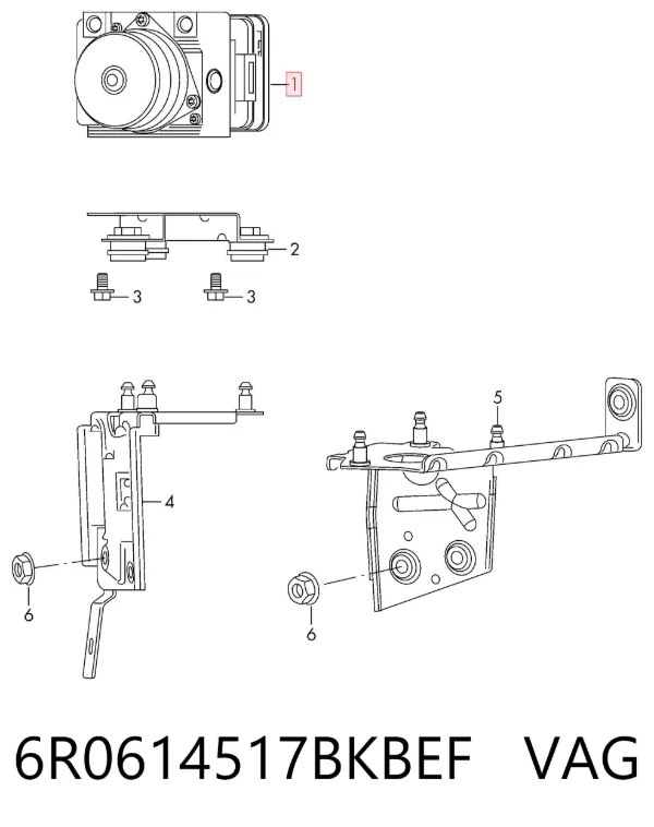 Unidade hidráulico de controlo ABS 6R0614517BKBEF VAG