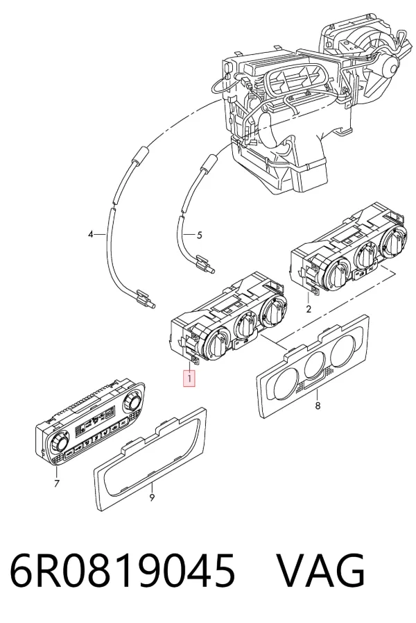 Unidade de controlo dos modos de aquecimento/condicionamento Volkswagen Polo V RUS