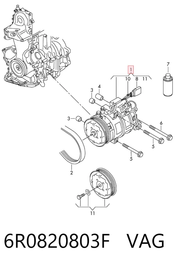 Compressor de aparelho de ar condicionado 6R0820803F VAG