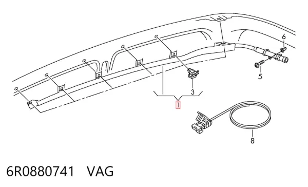 Cinto de segurança (AIRBAG) de estore lateral esquerdo 6R0880741 VAG