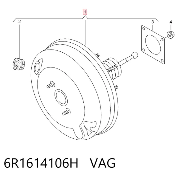 Reforçador dos freios a vácuo 6R1614106H VAG