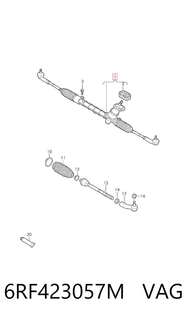 Cremalheira da direção Volkswagen Polo V RUS