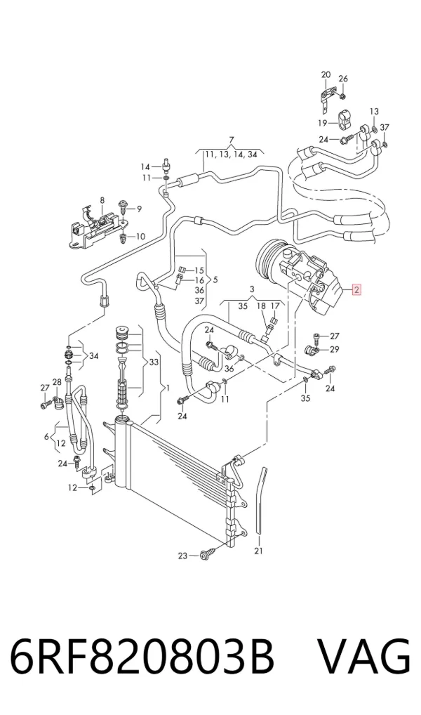 Compressor de aparelho de ar condicionado 6RF820803B VAG