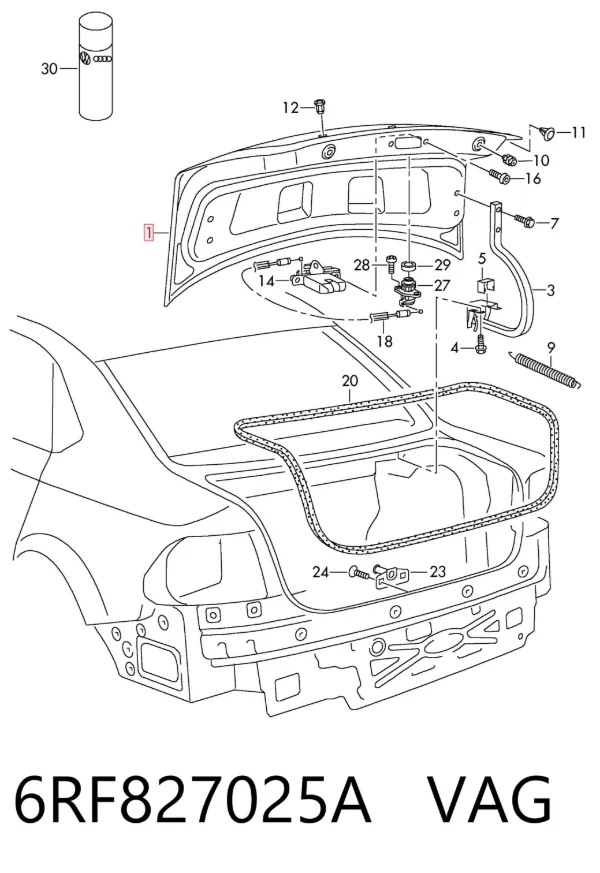 Tampa de porta-malas Volkswagen Polo V RUS