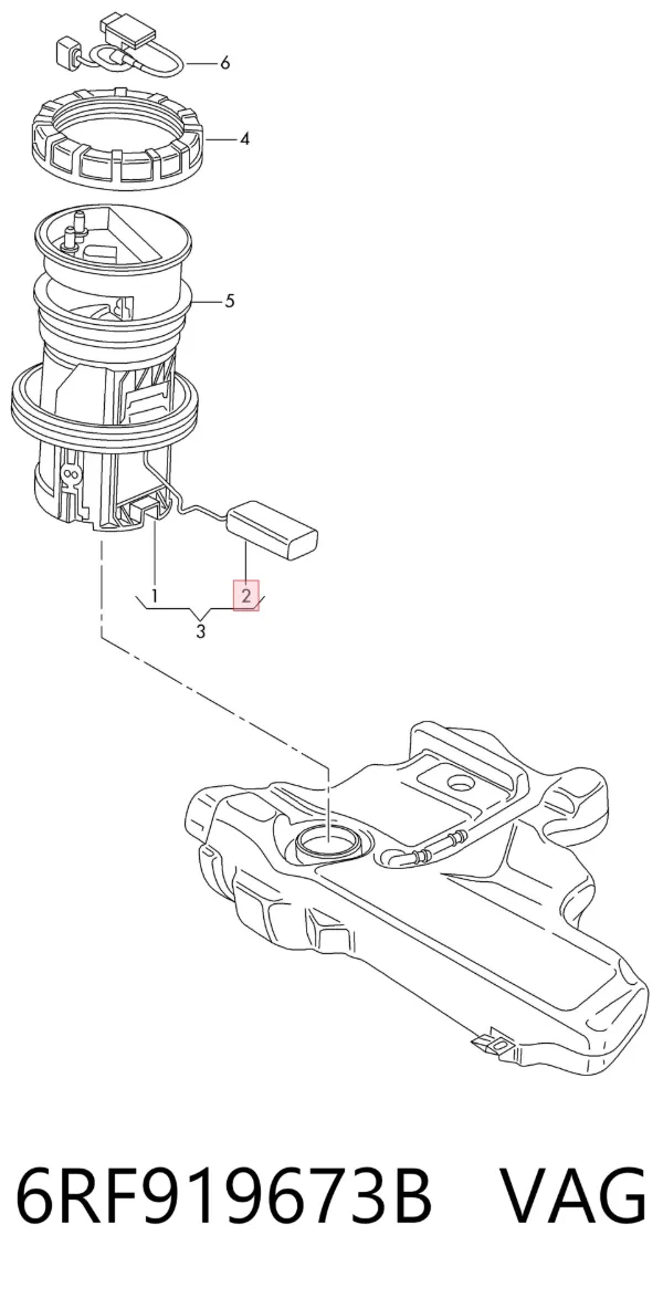 Sensor do nível de combustível no tanque 6RF919673F VAG