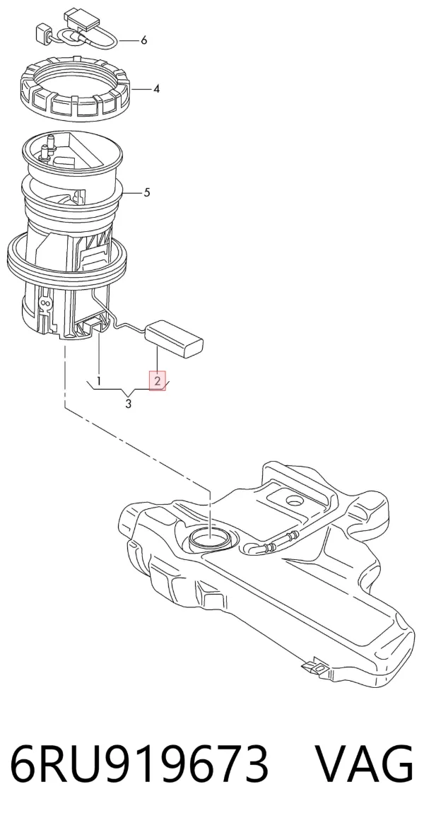 Sensor do nível de combustível no tanque 6RU919673 VAG