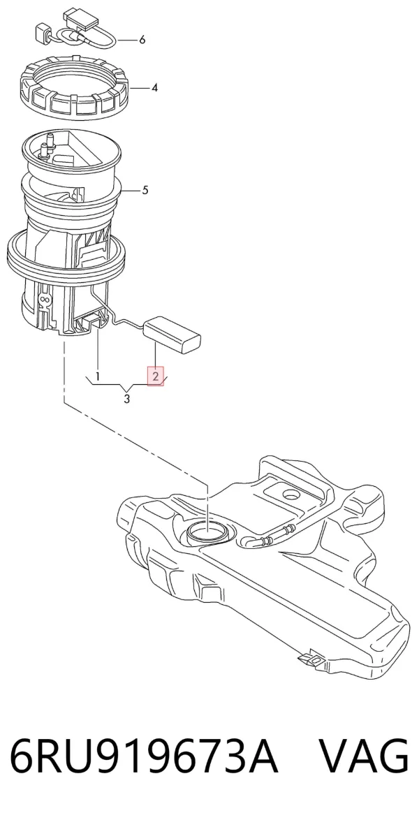 Sensor do nível de combustível no tanque Volkswagen Polo V RUS