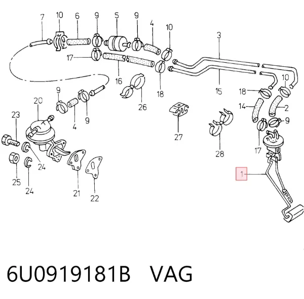 Sensor do nível de combustível no tanque 6U0919181B VAG