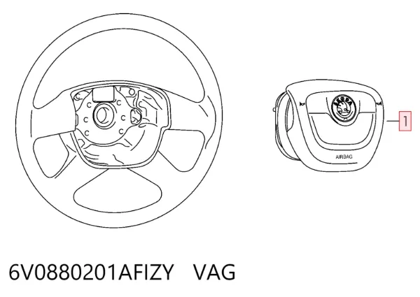 Cinto de segurança (AIRBAG) de condutor 6V0880201AFIZY VAG