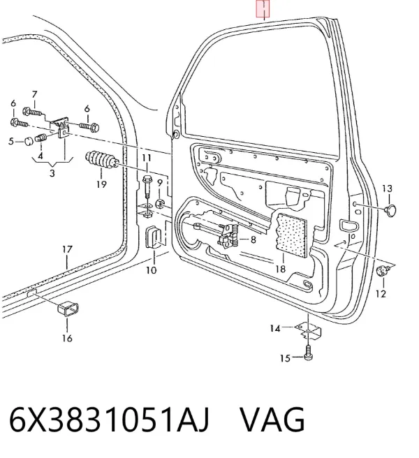 Porta dianteira esquerda 6X3831051AJ VAG