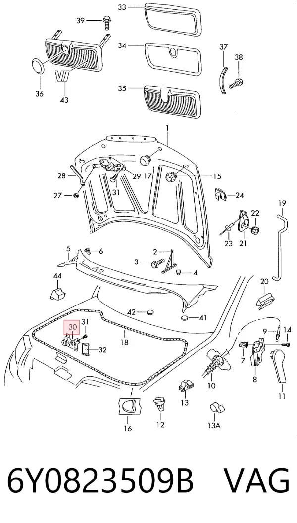 Fecho da capota Skoda Fabia I