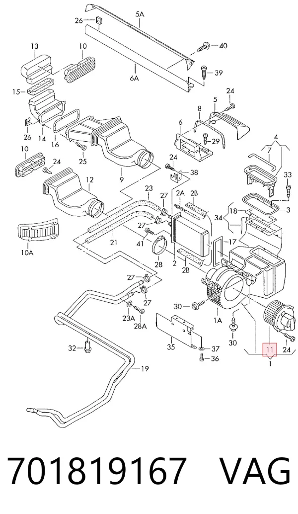 Motor traseiro de ventilador de forno (de aquecedor de salão) 701819167 VAG