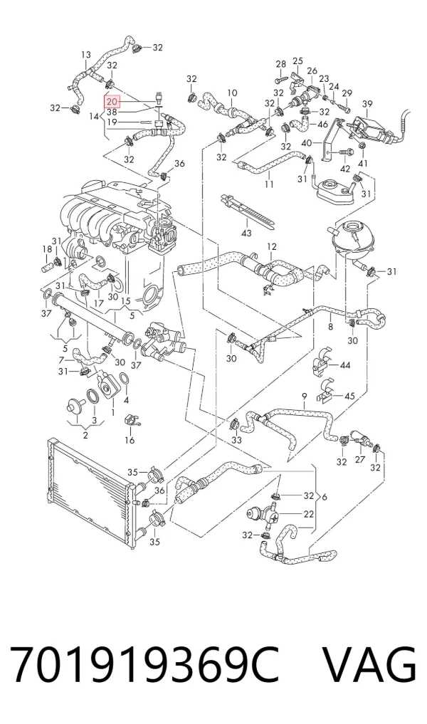 Sensor de temperatura do fluido de esfriamento 701919369C VAG