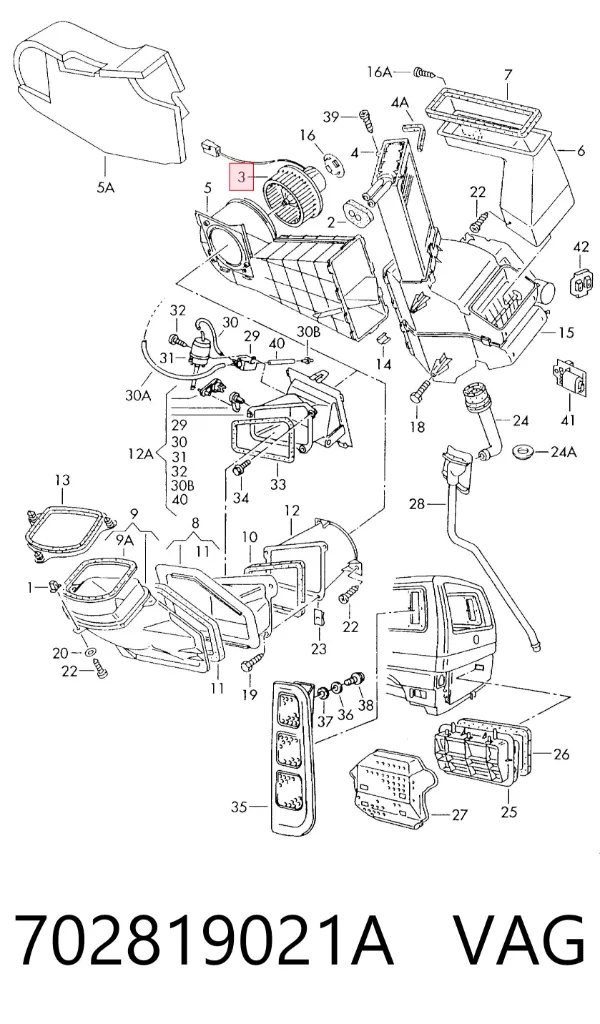 Motor de ventilador de forno (de aquecedor de salão) 702819021A VAG