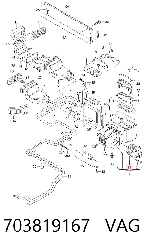 Motor de ventilador de forno (de aquecedor de salão) 703819167 VAG