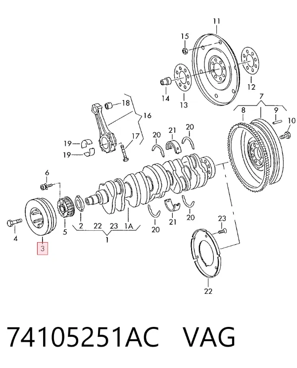 Polia de cambota 74105251AC VAG