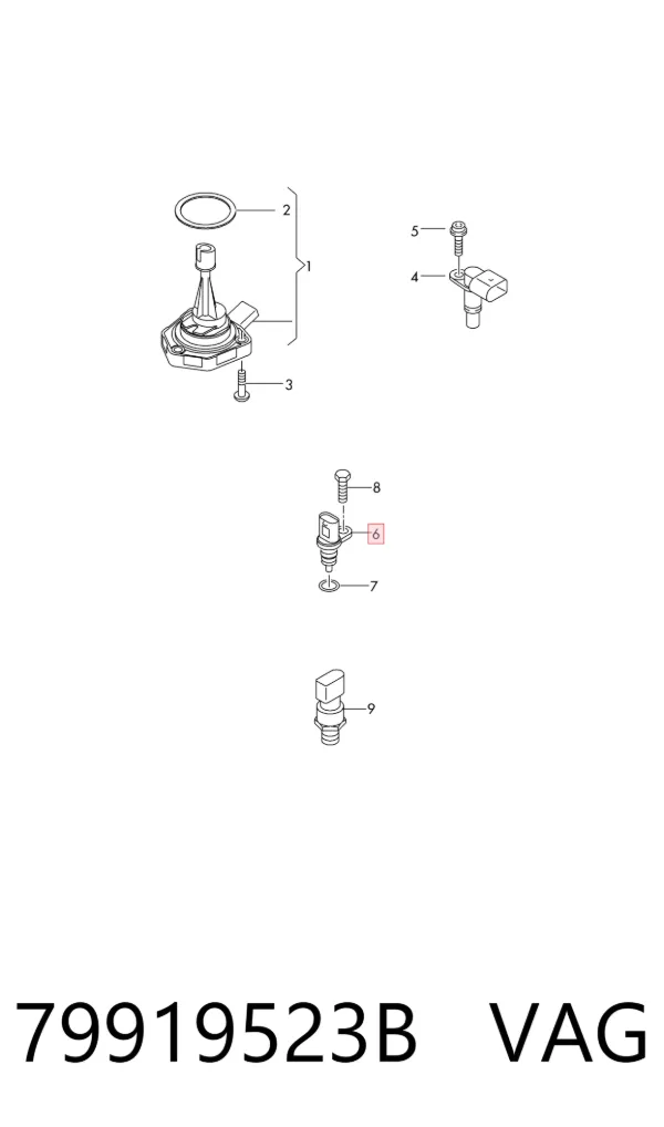 Sensor de temperatura do fluido de esfriamento 79919523B VAG