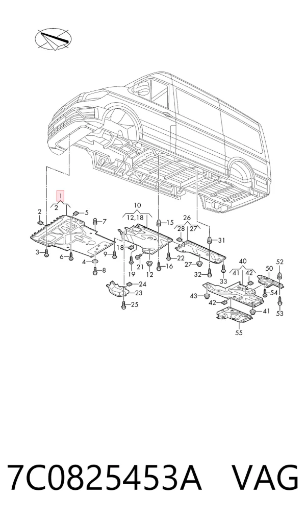 Proteção de motor, de panela (da seção de motor) Volkswagen Crafter SY, SX, SYB, SYC, SYD, SYM