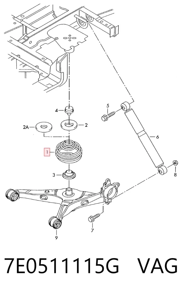 Mola traseira 7E0511115G VAG