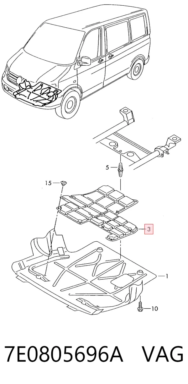 Proteção de motor, de panela (da seção de motor) 7E0805696A VAG
