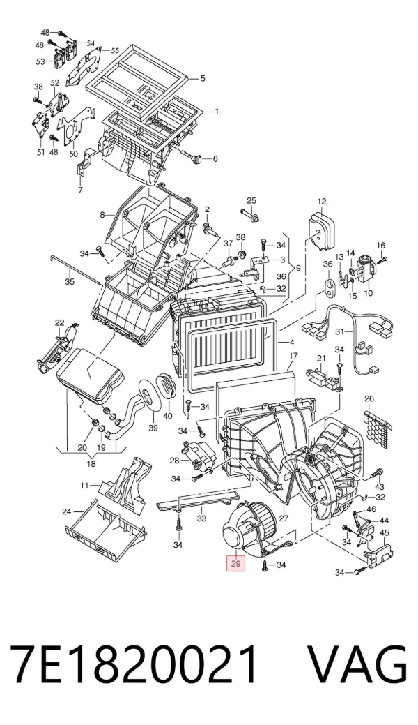 Motor de ventilador de forno (de aquecedor de salão) 7E1820021 VAG
