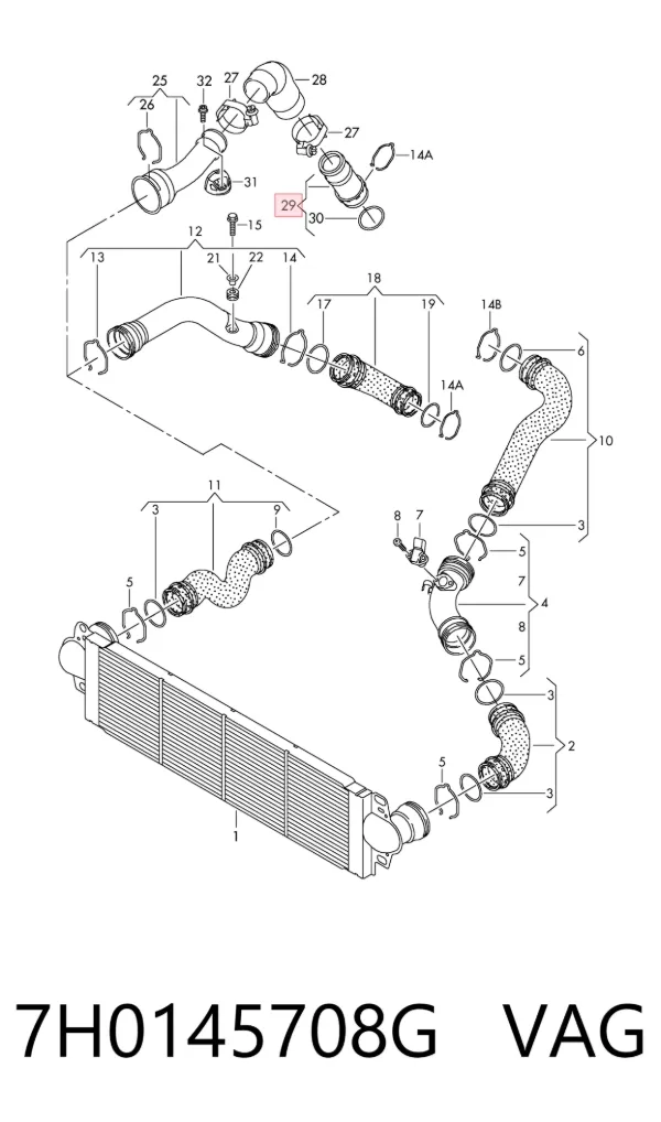 Cano derivado de ar 7H0145708G VAG