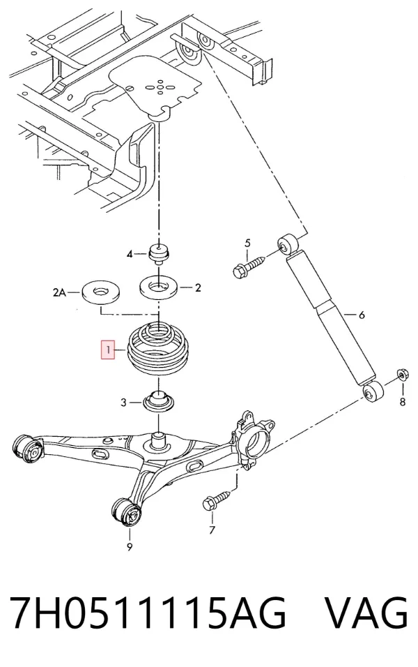 Mola traseira 7H0511115AG VAG