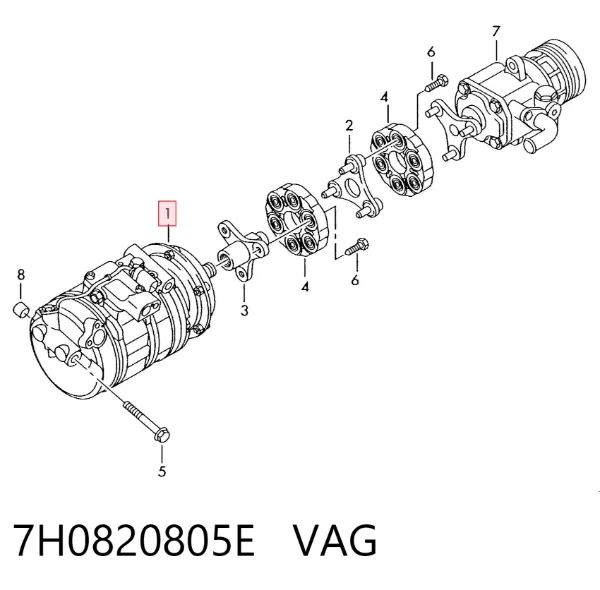 Compressor de aparelho de ar condicionado 7H0820805E VAG
