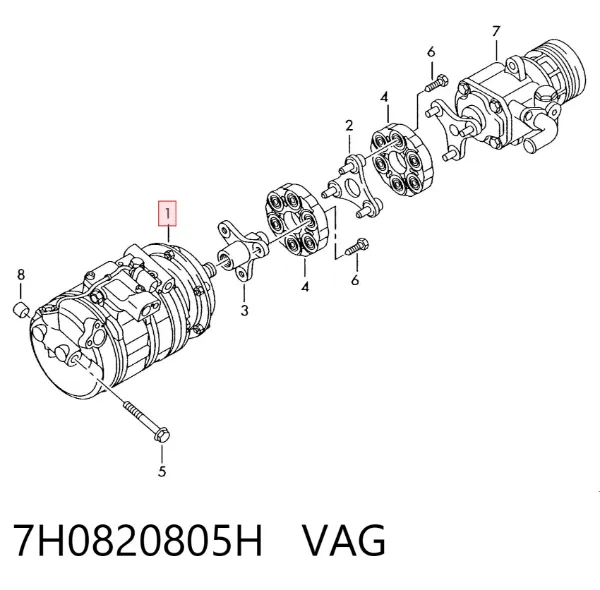 Compressor de aparelho de ar condicionado 7H0820805H VAG