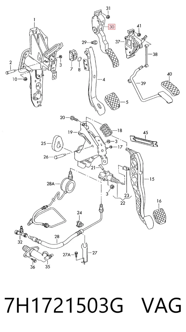 Pedal de gás (de acelerador) 7H1721503G VAG