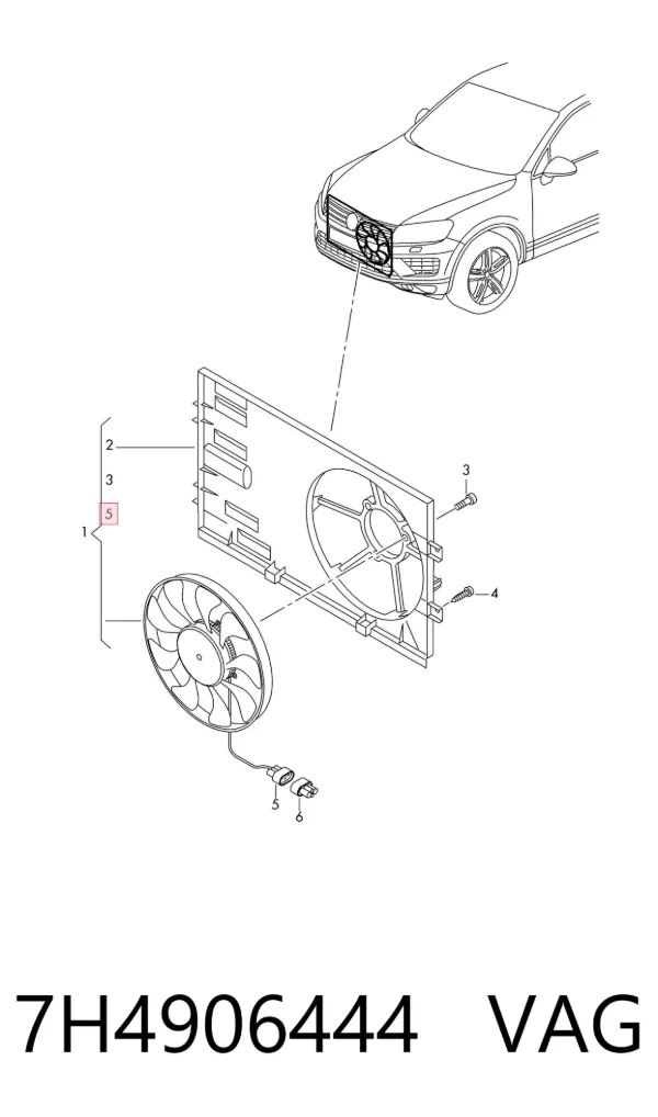 Desengate (ficha) de resistor de motorzinho de forno 7H4906444 VAG