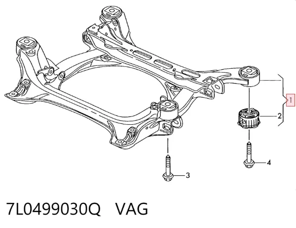 Viga de suspensão dianteira (plataforma veicular) 7L0499030Q VAG