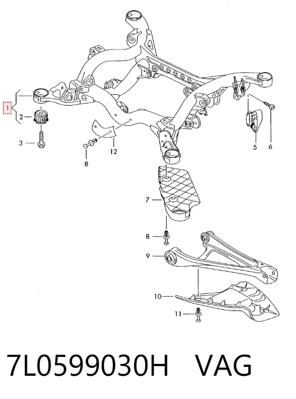 Viga de suspensão traseira (plataforma veicular) Volkswagen Touareg I