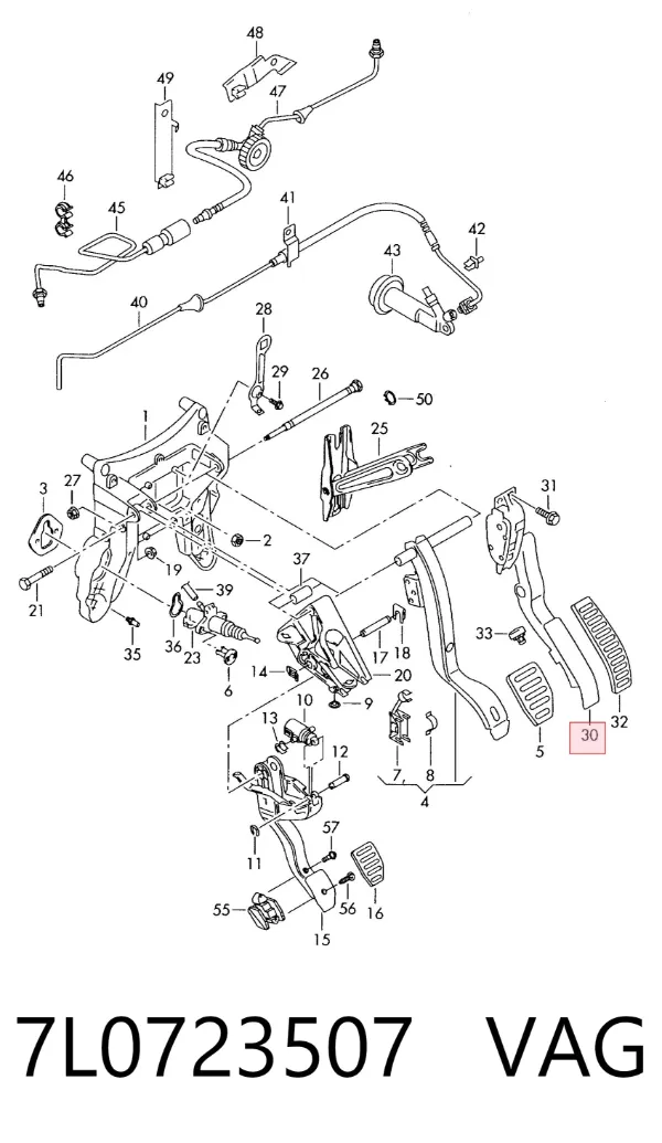 Pedal de gás (de acelerador) 7L0723507 VAG