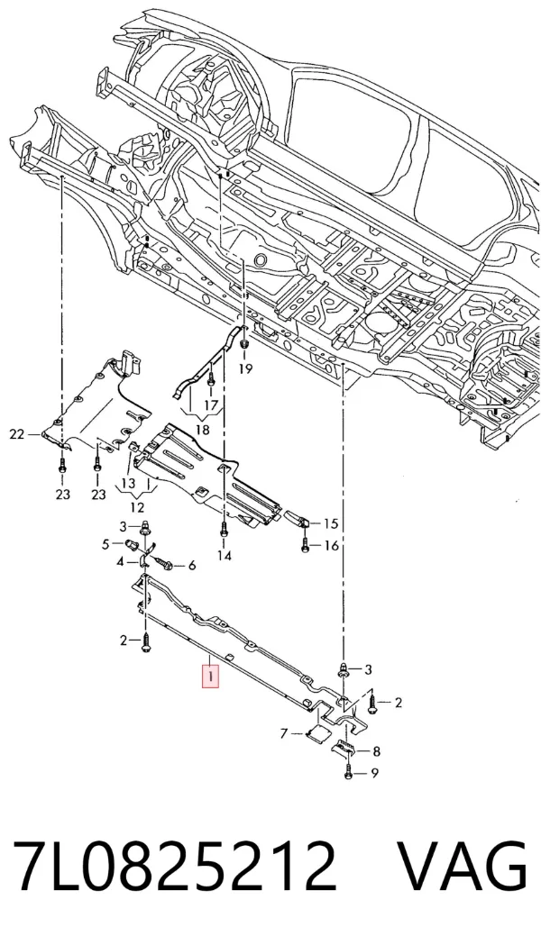 Proteção de fundo direita 7L0825212 VAG