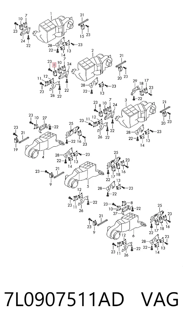 Motor de comporta de recirculação de ar 7L0907511AD VAG