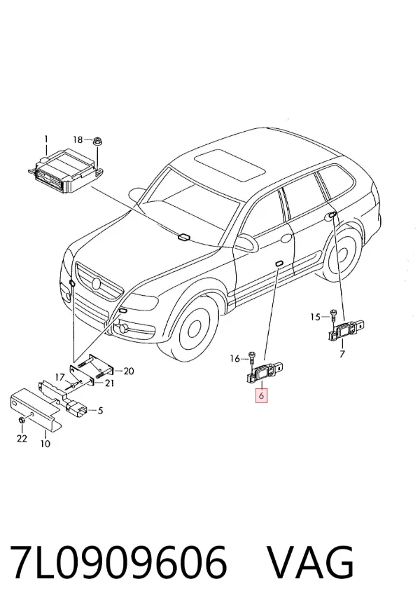 Sensor AIRBAG dianteiro 7L0909606 VAG