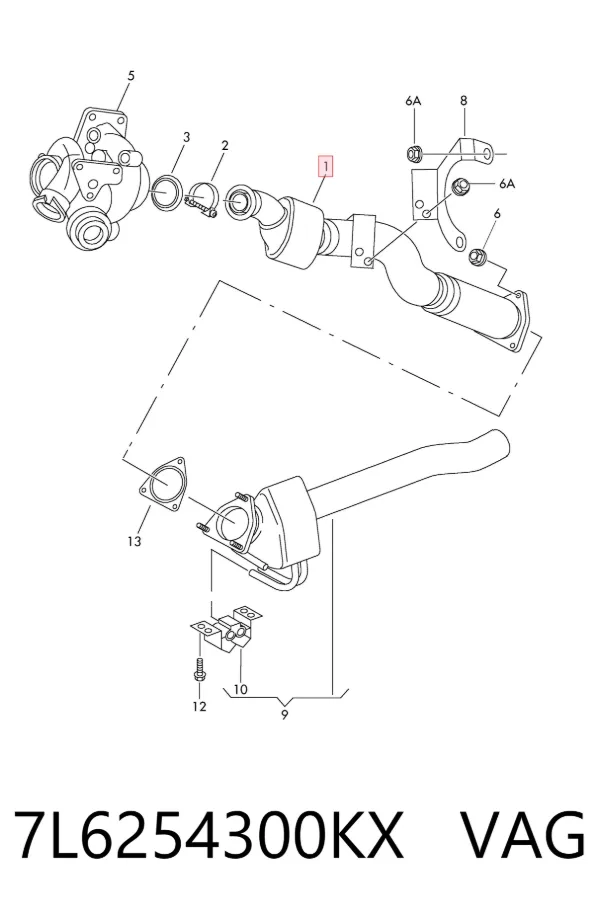 Convertidor - catalisador 7L6254300KX VAG