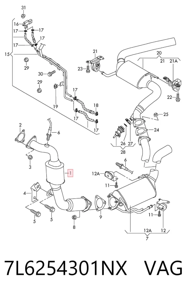 Convertidor - catalisador 7L6254301NX VAG