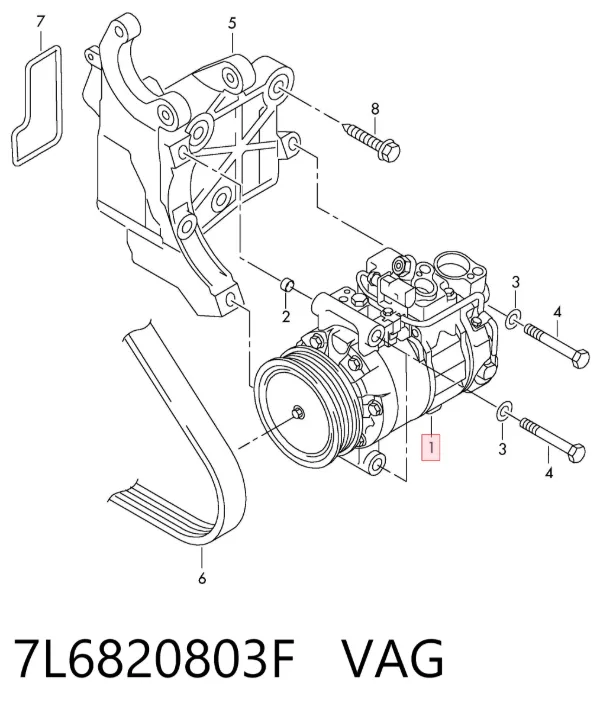 Compressor de aparelho de ar condicionado 7L6820803F VAG