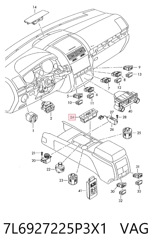 Botão de ativação ESP 7L6927225P3X1 VAG