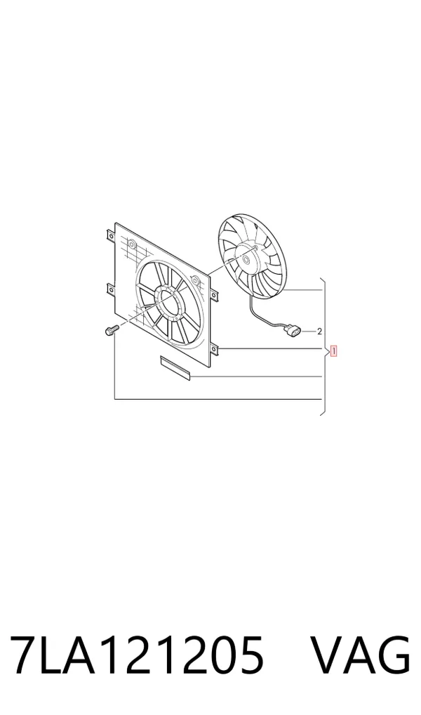 Difusor do radiador de esfriamento, montado com motor e roda de aletas 7LA121205 VAG