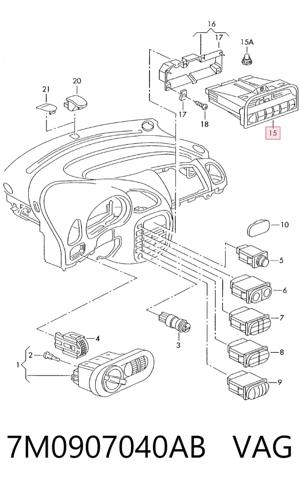 Unidade de controlo dos modos de aquecimento/condicionamento Volkswagen Sharan I