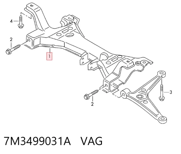 Viga de suspensão dianteira (plataforma veicular) Volkswagen Sharan I