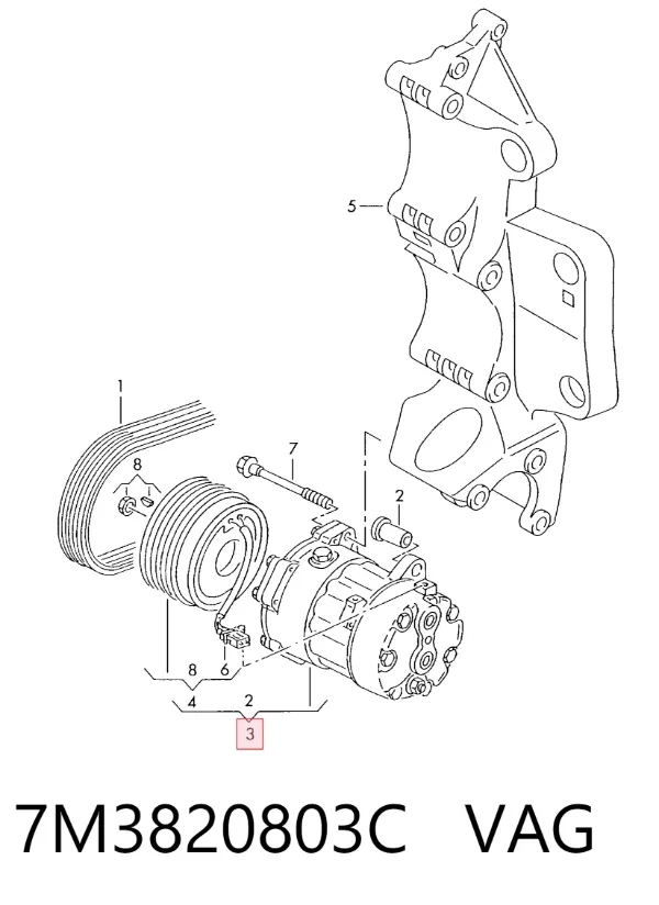 Compressor de aparelho de ar condicionado 7M3820803C VAG