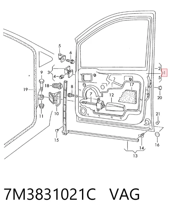 Porta dianteira esquerda 7M3831021C VAG