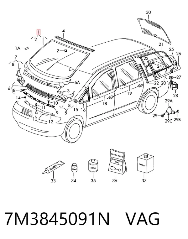 Pára-brisas Volkswagen Sharan I