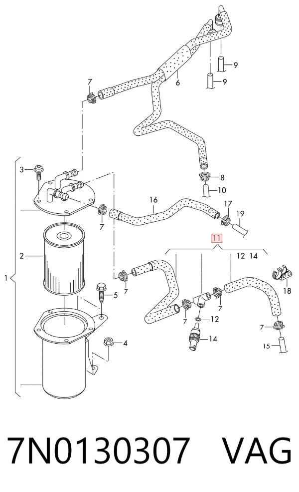 Sensor de temperatura de combustível 7N0130307 VAG