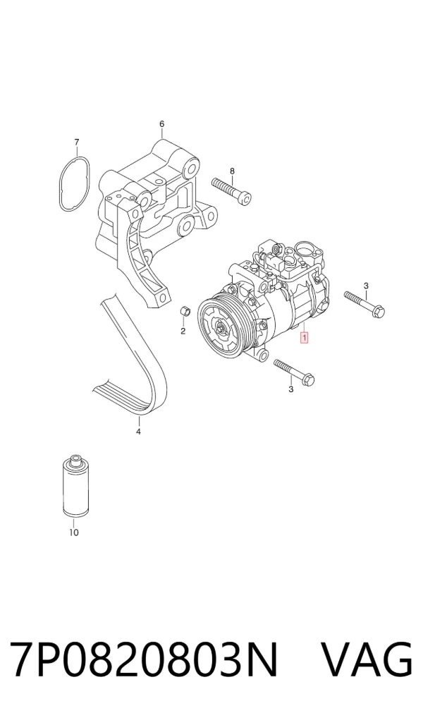 Compressor de aparelho de ar condicionado 7P0820803N VAG