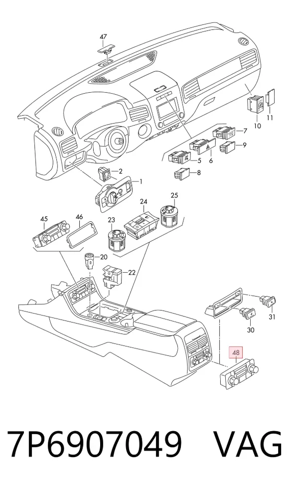 Unidade de controlo dos modos de aquecimento/condicionamento Volkswagen Touareg II